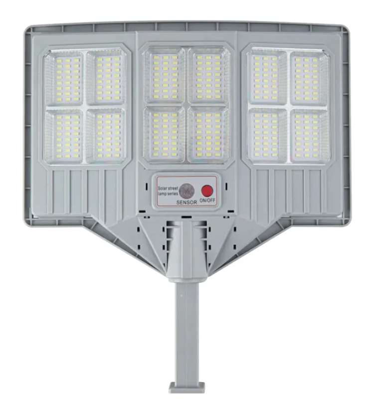 Lampa solara stradala cu telecomanda JG 712 cu 12 casete 108 LED 6000K senzor de miscare 200W